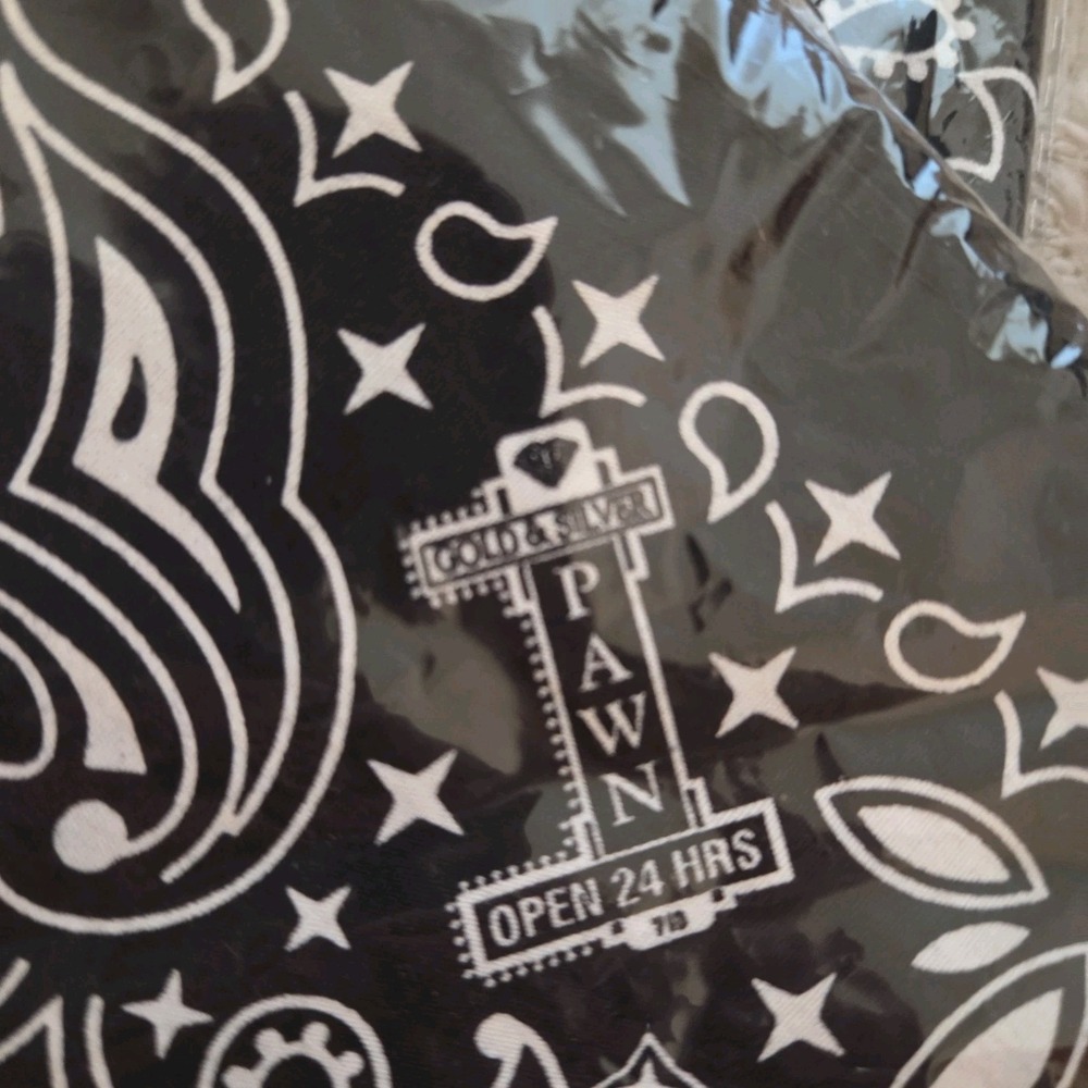 Pawn Stars Bandana Las Vegas Gold & Silver Pawn Shop Black Paisley Souvenir NEW